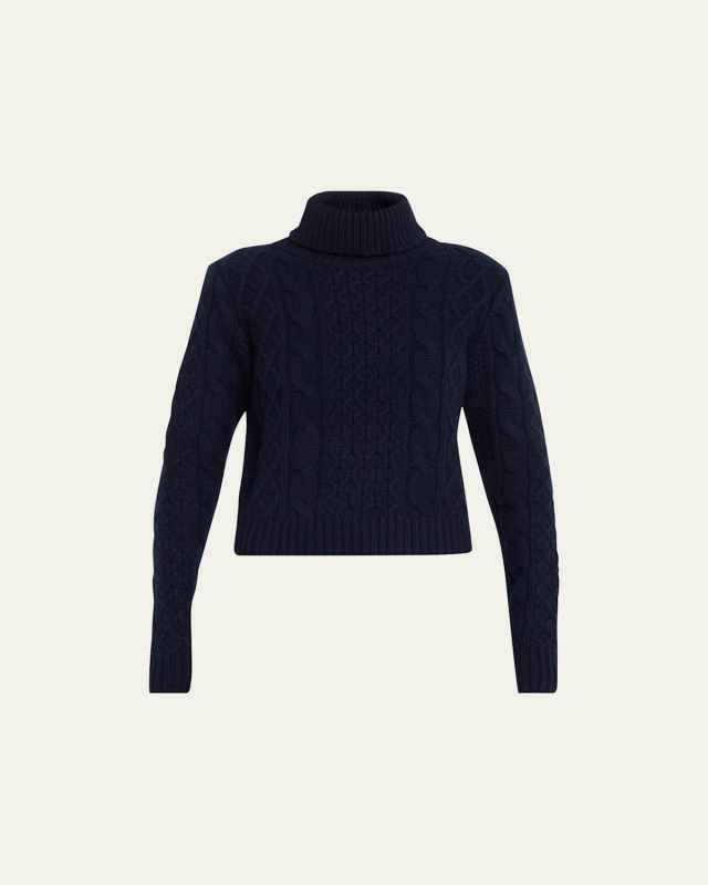 Andrina Cable Cashmere-Wool Turtleneck Sweat