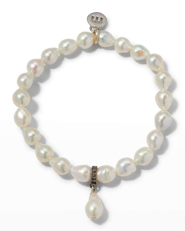 Petite Baroque Pearl Dangle Stretch Bracelet