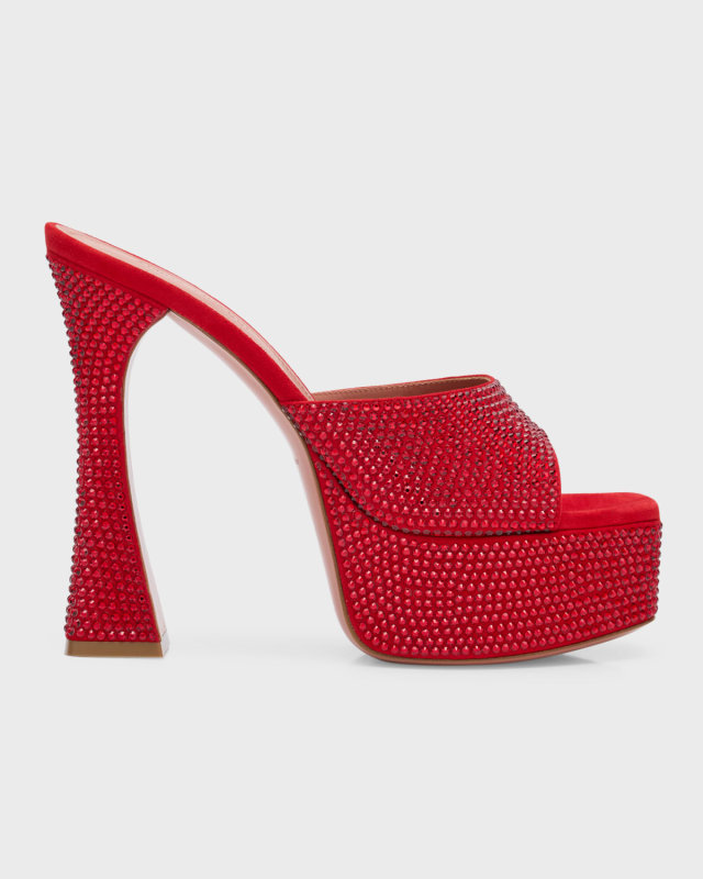 Dalida Crystal Slide Platform Sandals