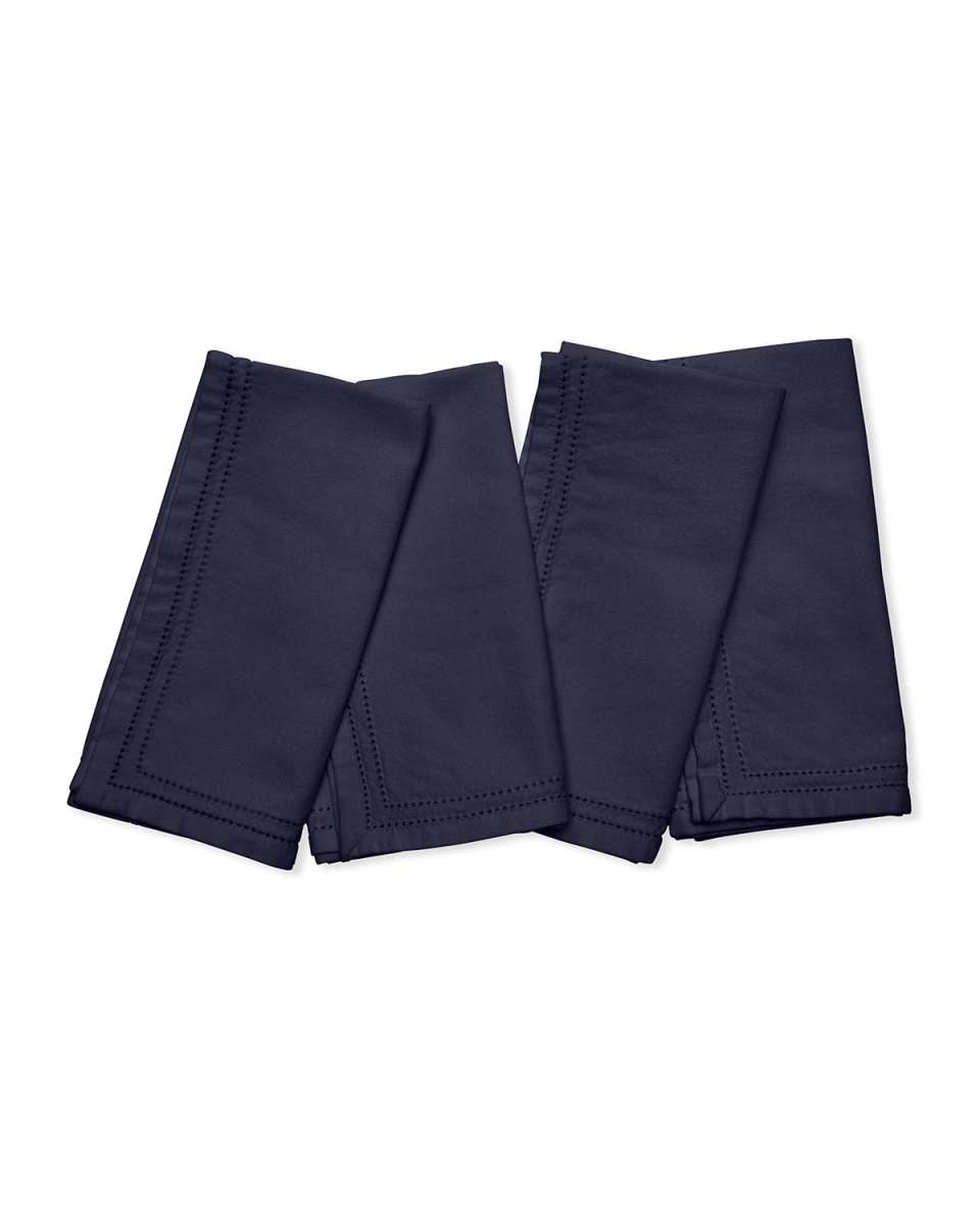 Betty Navy Cotton Napkins, Set of 4