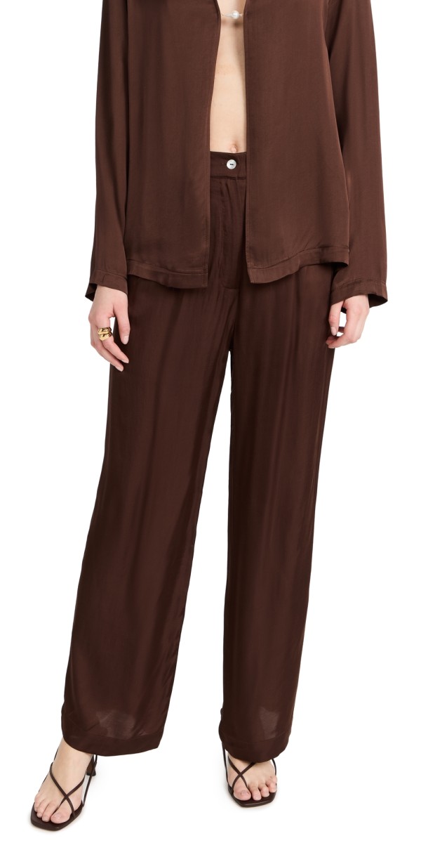 DONNI. Silky Pleated Trousers Truffle