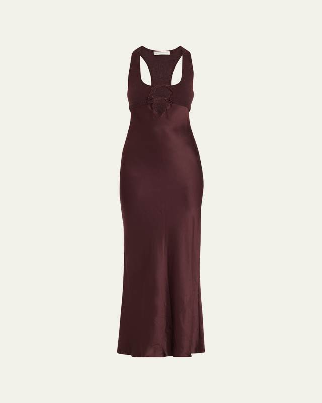 Monument Cashmere-Silk Combo Maxi Dress