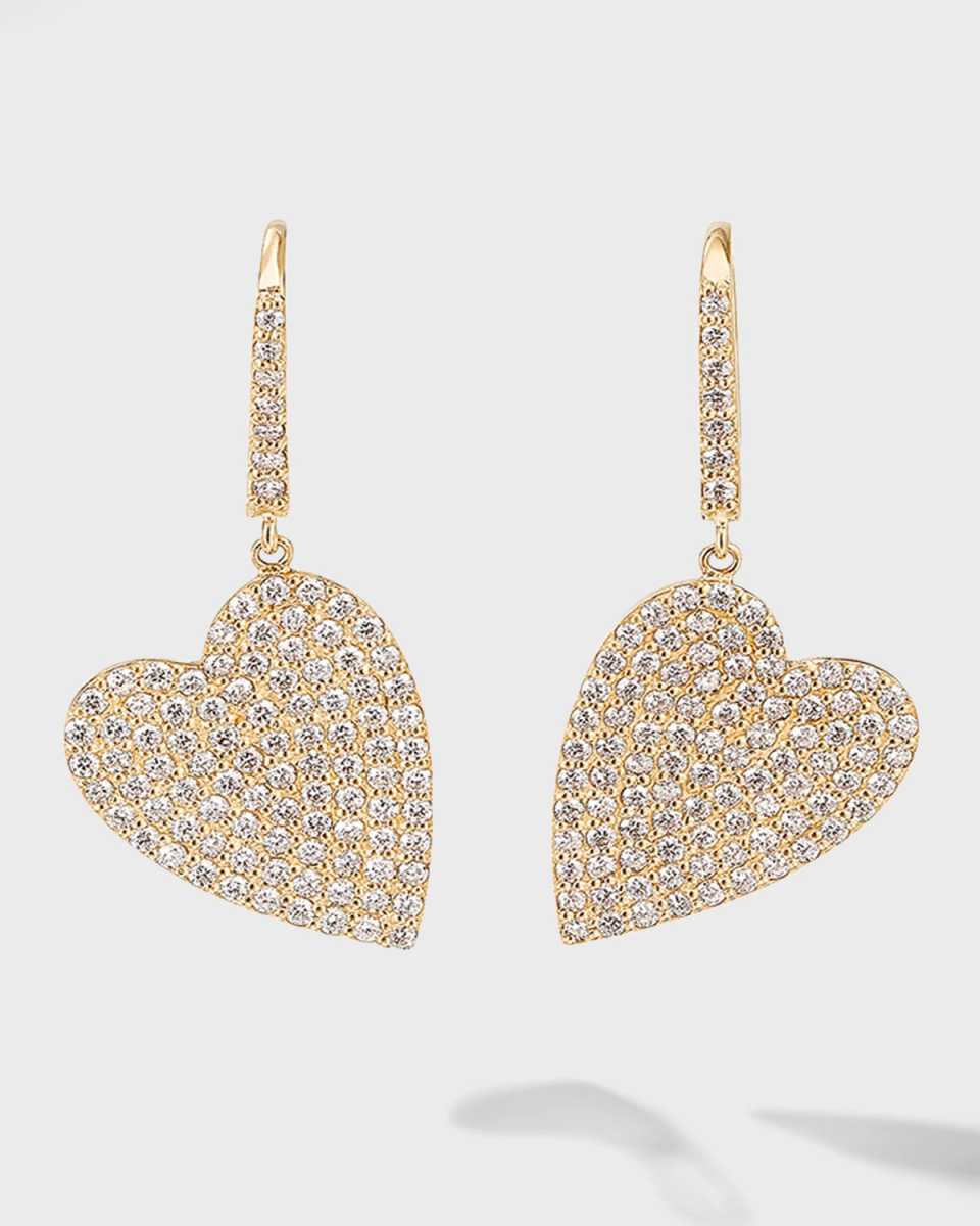 Flawless Heart Dangle Earrings, 32mm