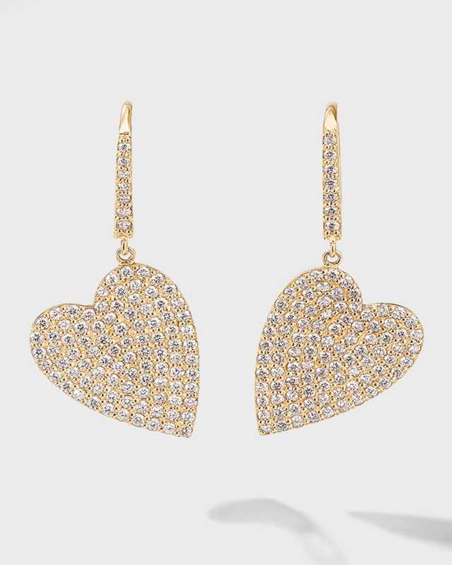 Flawless Heart Dangle Earrings, 32mm