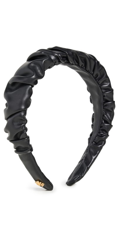 Lele Sadoughi Faux Leather Kelly Headband Jet