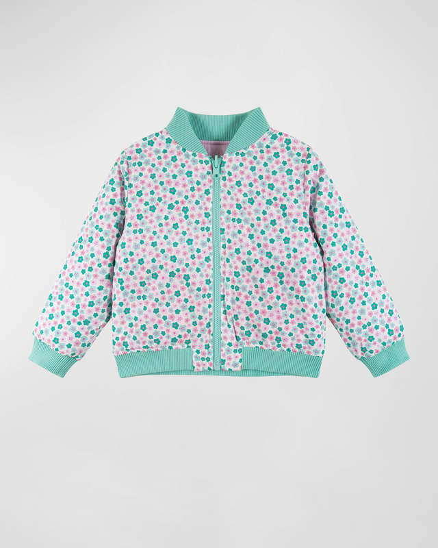 Girl's Reversible Cotton Bomber Jacket, Size 2T-6X