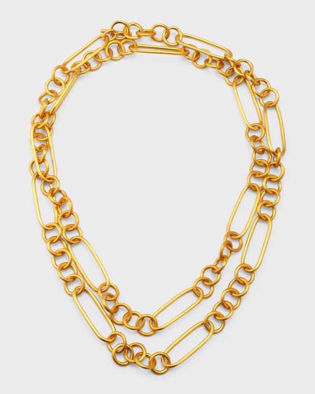 Brushed Long Chain Necklace