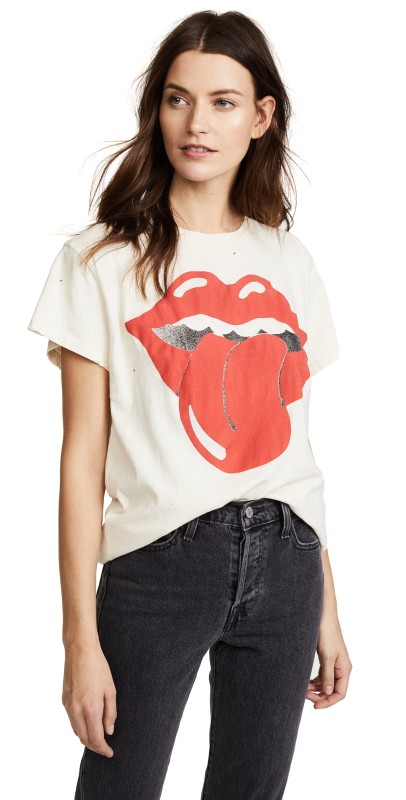 MADEWORN ROCK Rolling Stones Tee Dirty White