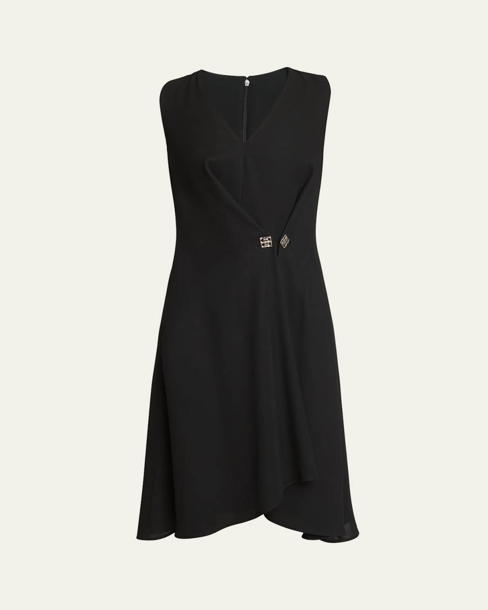 Buckle Waist Sleeveless Midi Wrap Dress