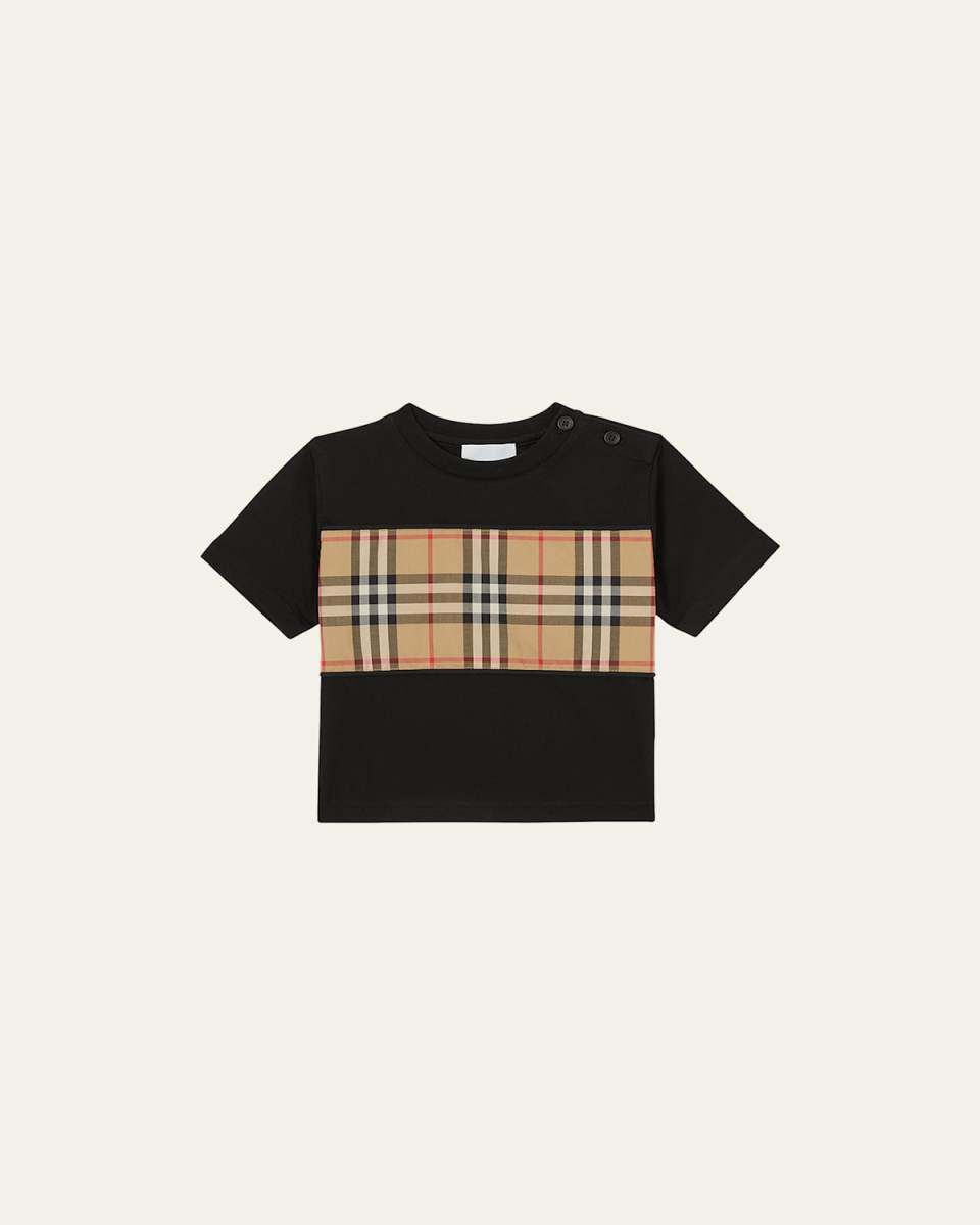 Kid's Cedar Vintage Check-Print T-Shirt, Size 6M-2