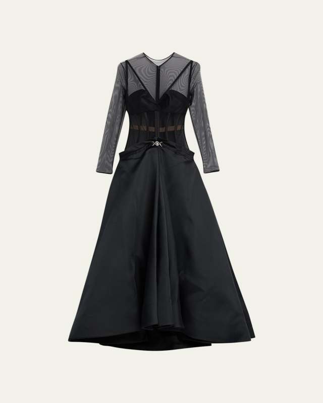 Medusa '95 Bustier Box Pleat Gown