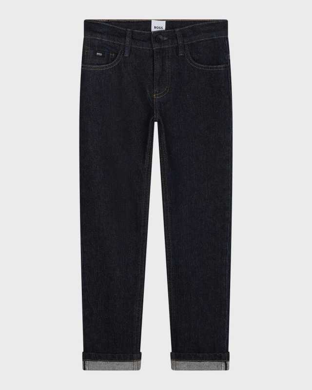 Boy's Jeans W/ Logo Label, Size 6-12