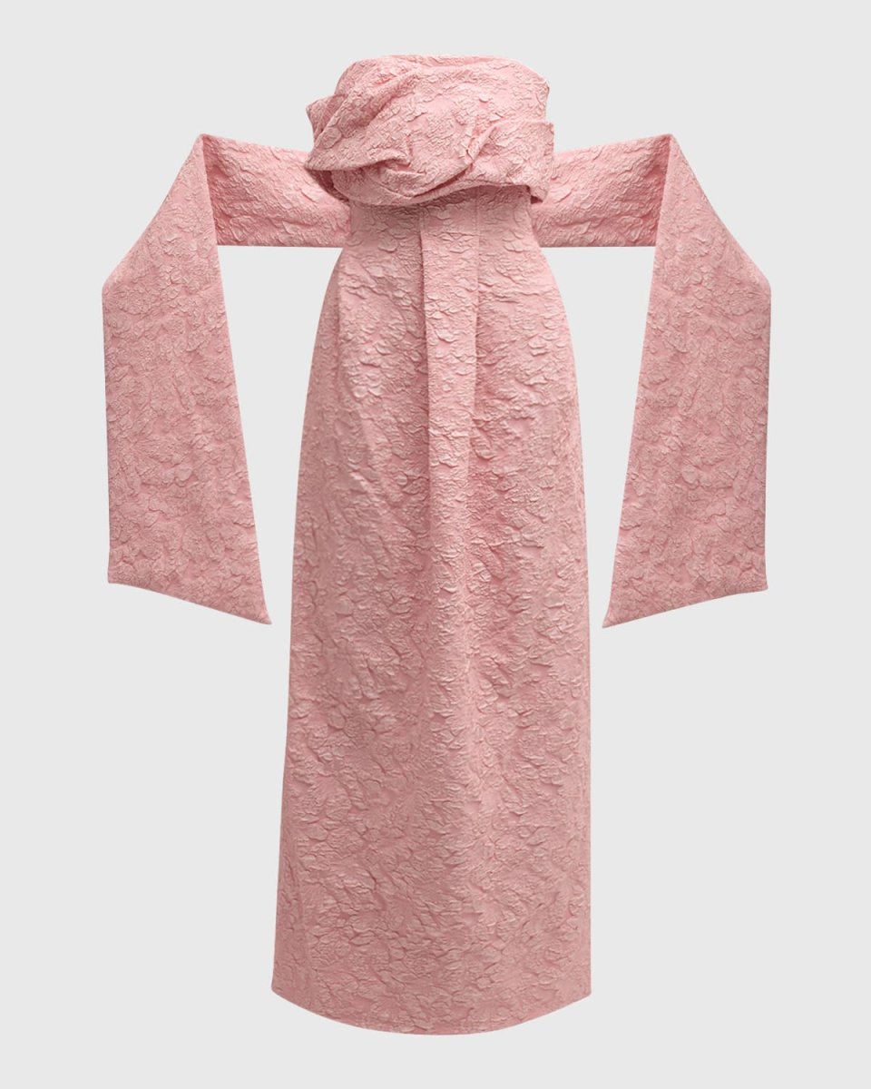 Ariana Strapless Jacquard Column Gown