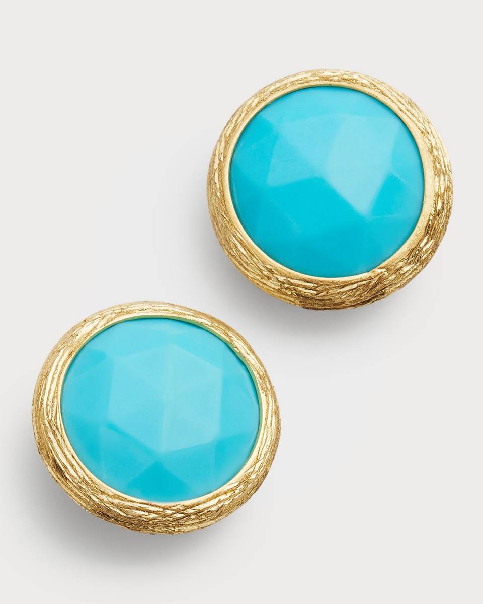Jaipur 18K Gold & Turquoise Petite Stud Earrings