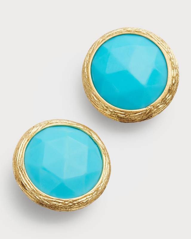 Jaipur 18K Gold & Turquoise Petite Stud Earrings
