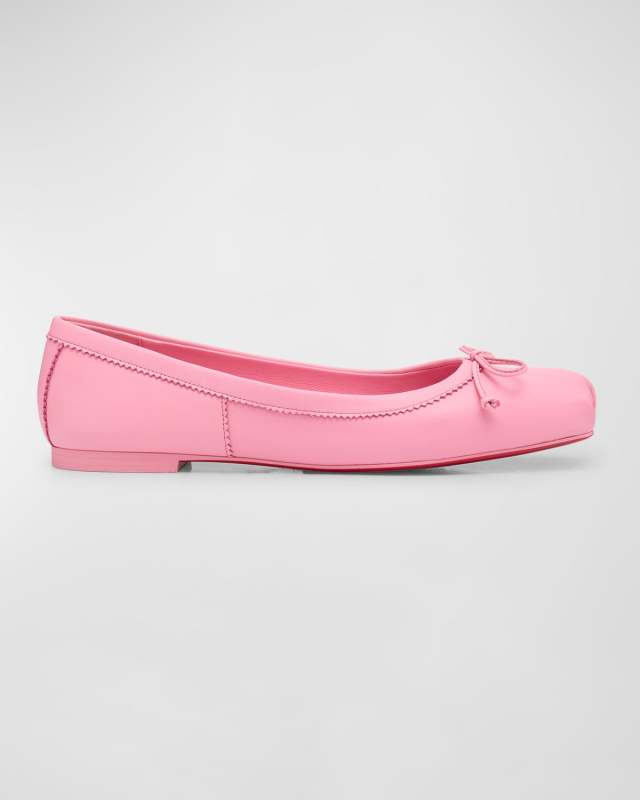 Mamadrague Napa Bow Red Sole Ballerina Flats
