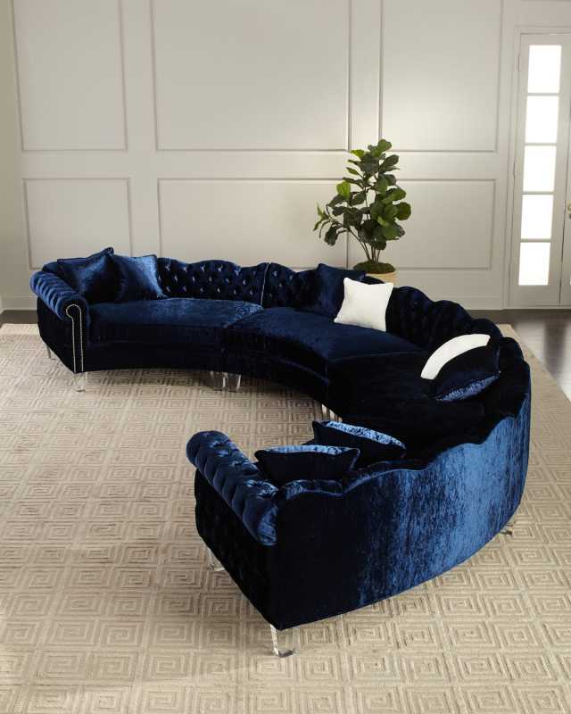 Aime 4-Piece Crushed Velvet Sectional