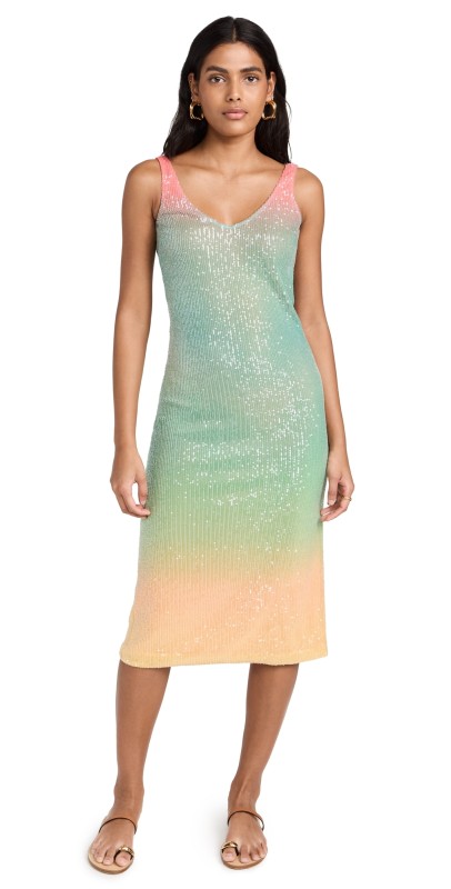 Dur Doux Ombre Sequins Midi Dress Seagrass