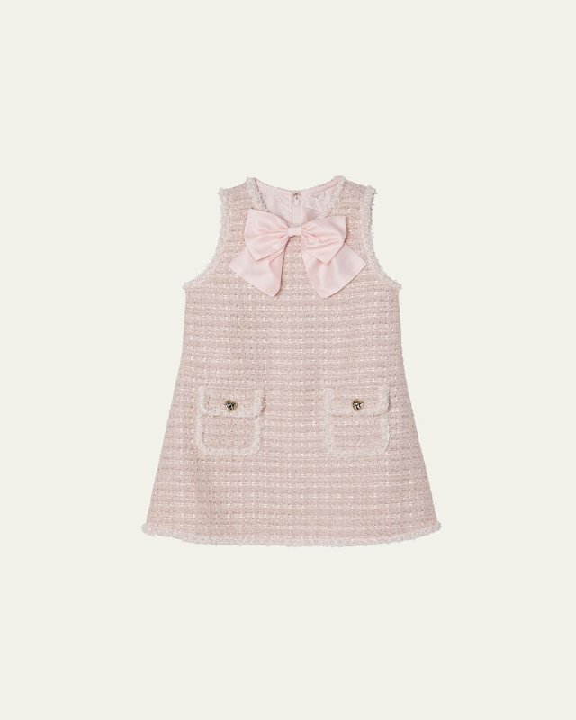 Girl's Aubazine Tweed Embellished Dress, Size 12-