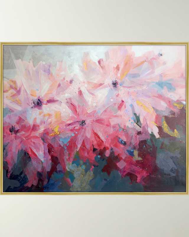 Pompom Floral Giclee on Canvas