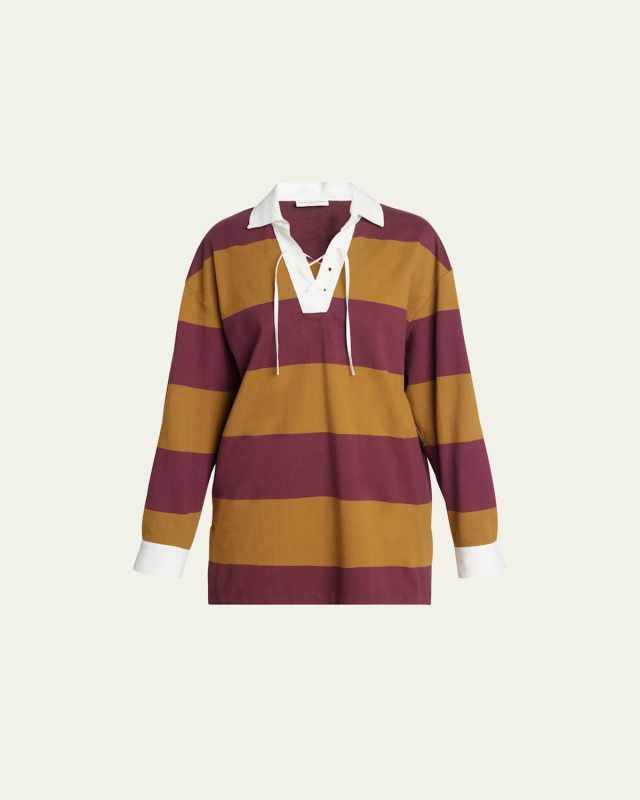 Chu Oversize Striped Polo Shirt