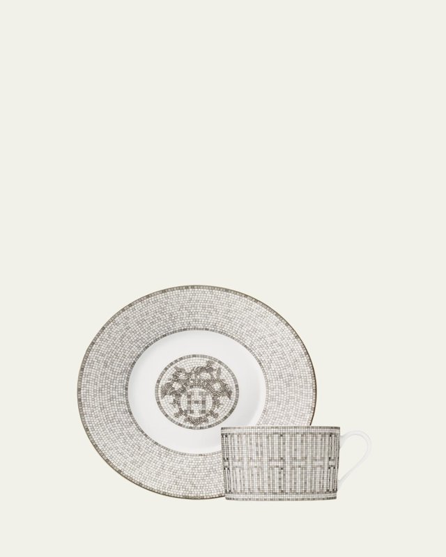 Mosaique Au 24 Platinum Coffee Cup and Saucer Set