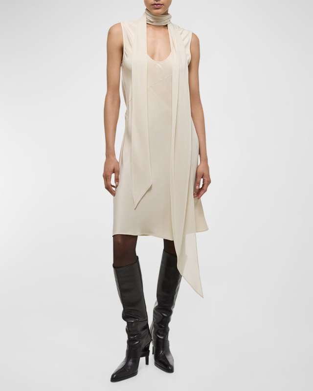 Sleeveless Silk Scarf Dress