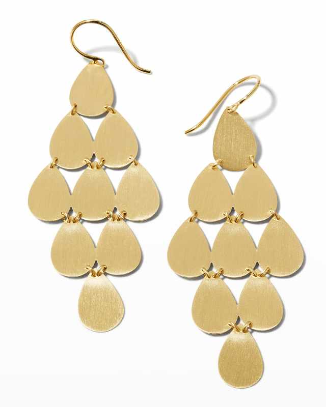 Yellow Gold 9-Drop Chandelier Earrings