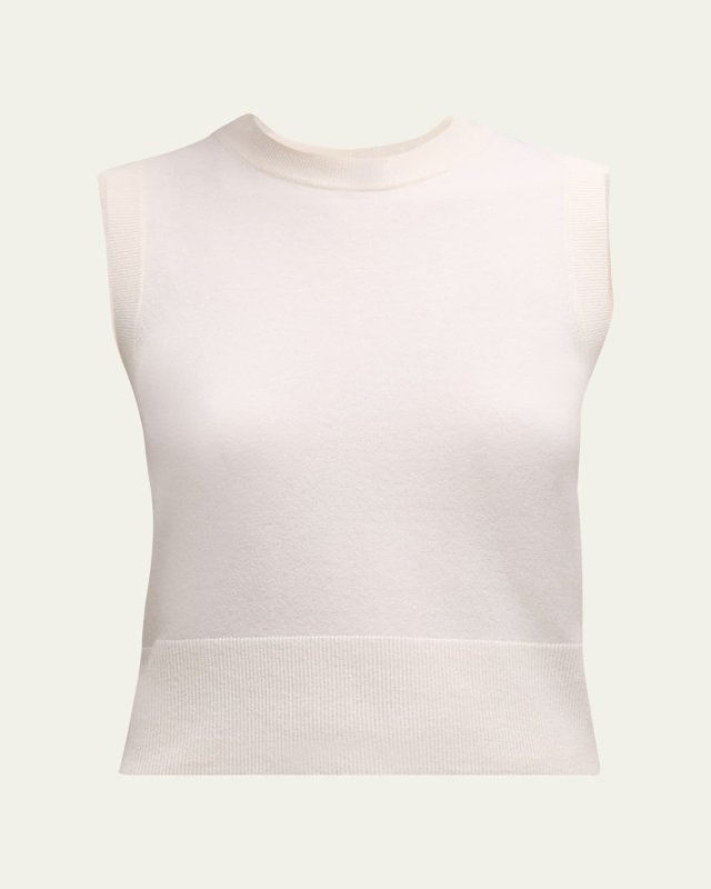 Wool Cashmere Crewneck Shell Top