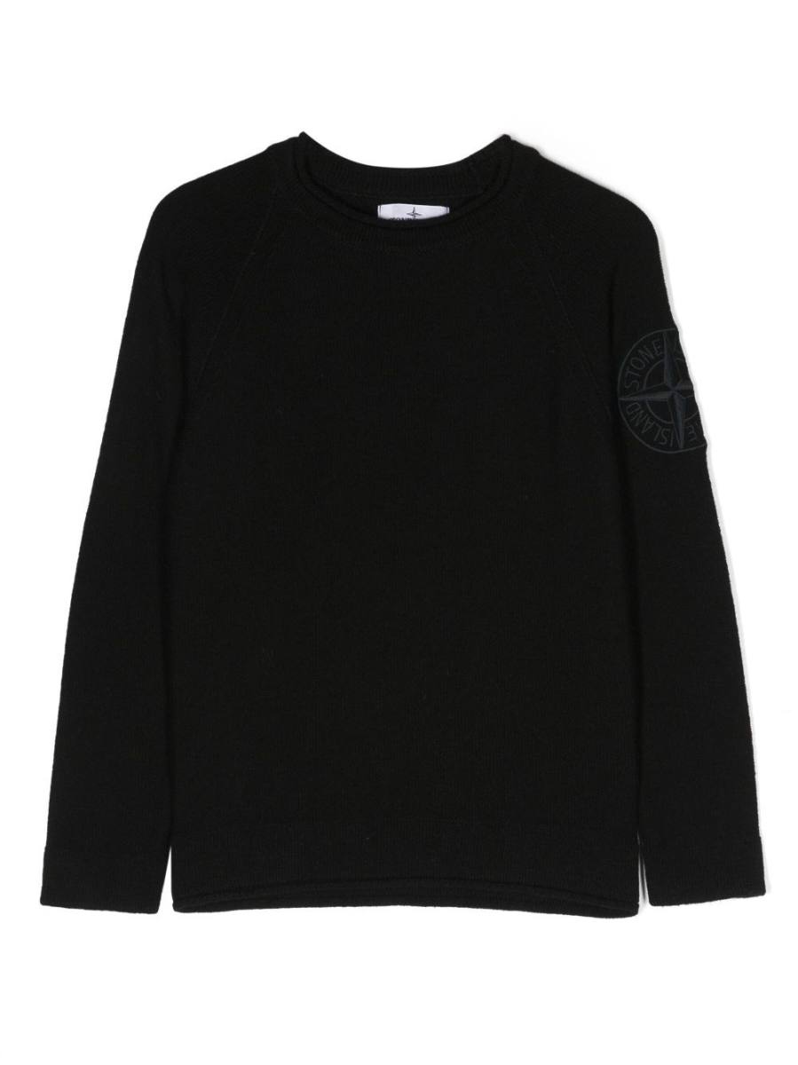 embroidered-logo crew-neck jumper