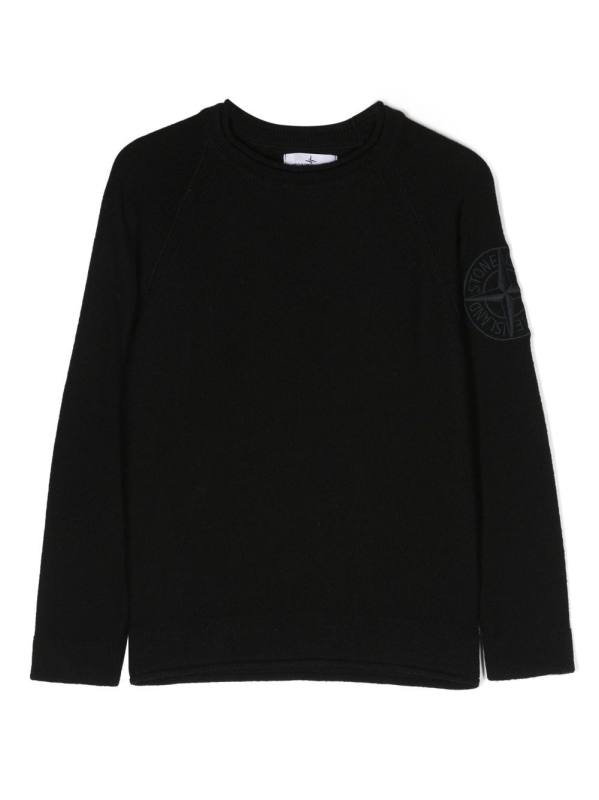 embroidered-logo crew-neck jumper