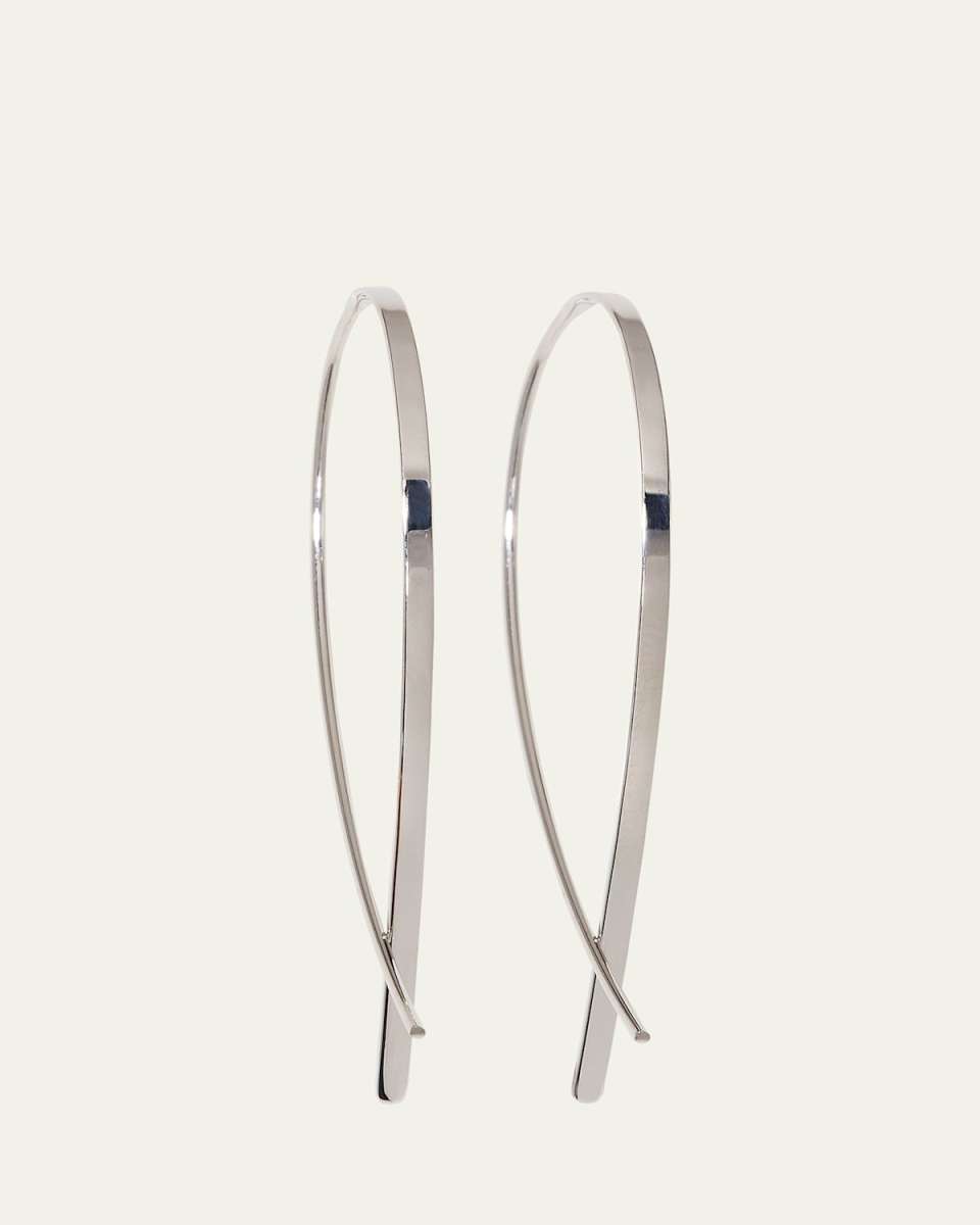 Small Elongated Flat Upside Down Hoops