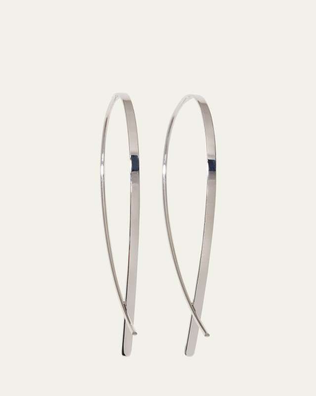 Small Elongated Flat Upside Down Hoops