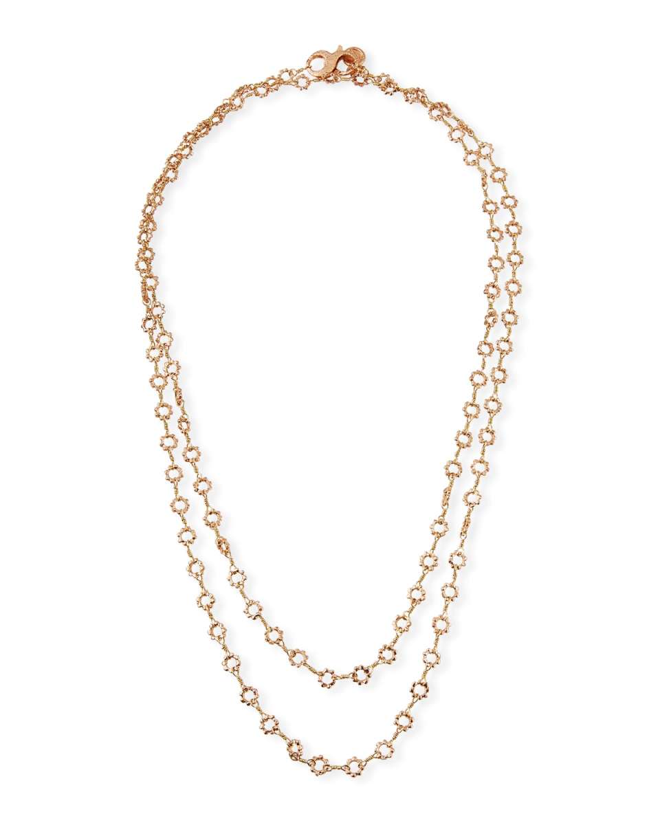 18k Rose Gold Mini Buddha-Link Necklace, 42"L