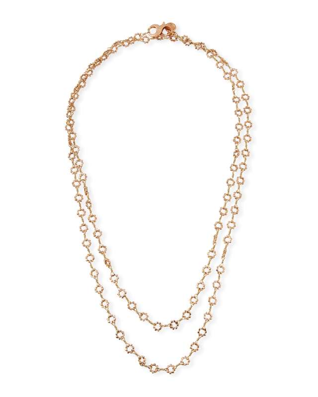 18k Rose Gold Mini Buddha-Link Necklace, 42"L