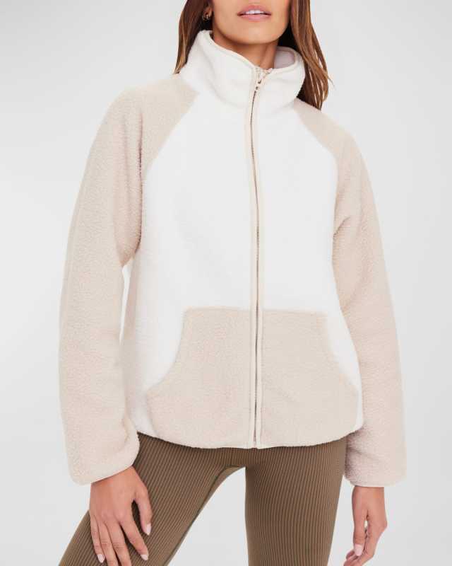 Harlow Colorblock Fleece Zip-Front Jacket