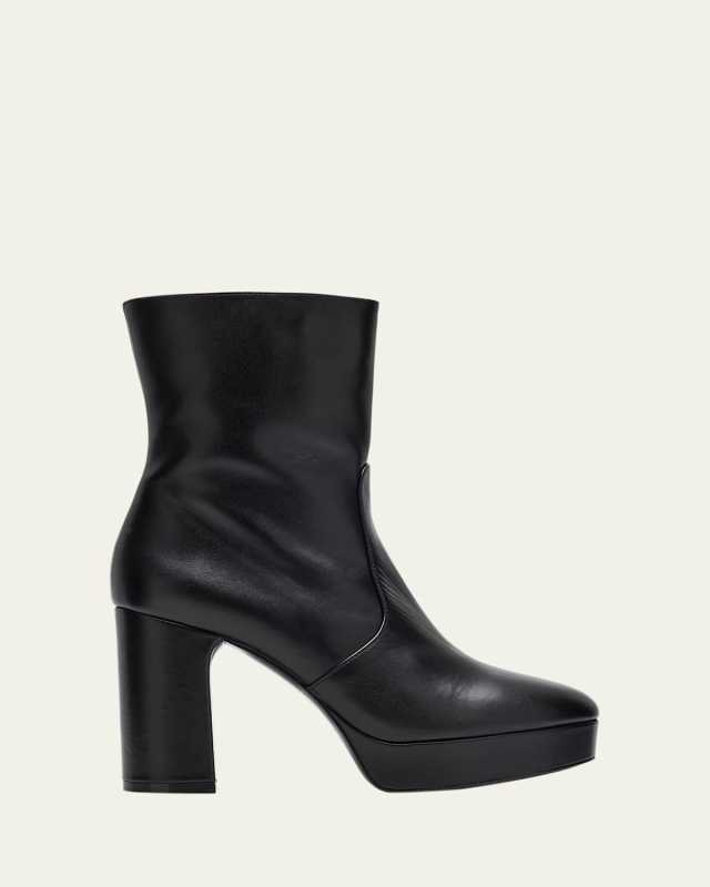 Dayna Leather Platform Booties