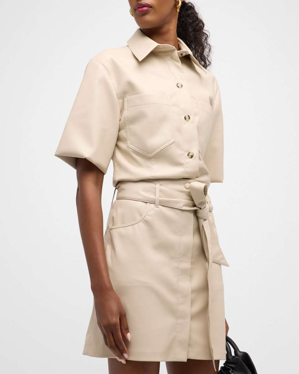 Sabine Short-Sleeve Alt-Leather Shirt