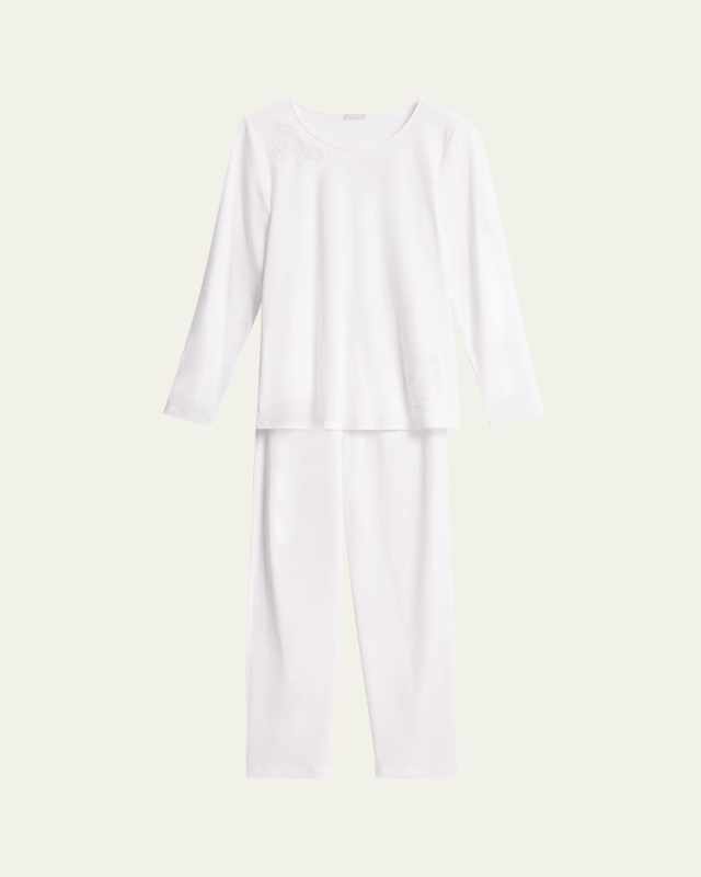 Michelle Lace-Trim Supima Cotton Pajama Set