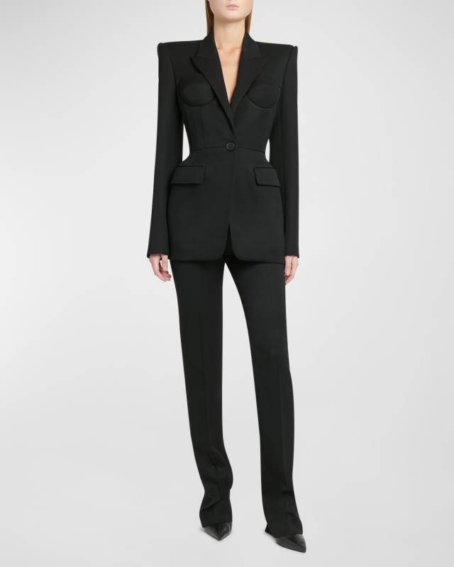 Scultped Bust Blazer Jacket