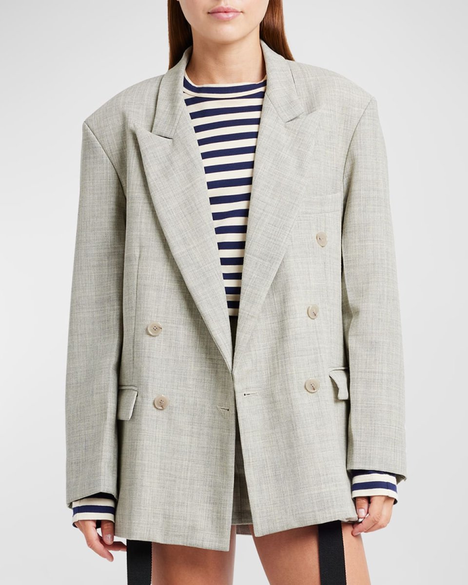 Panama Double-Twisted Wool Blazer Jacket