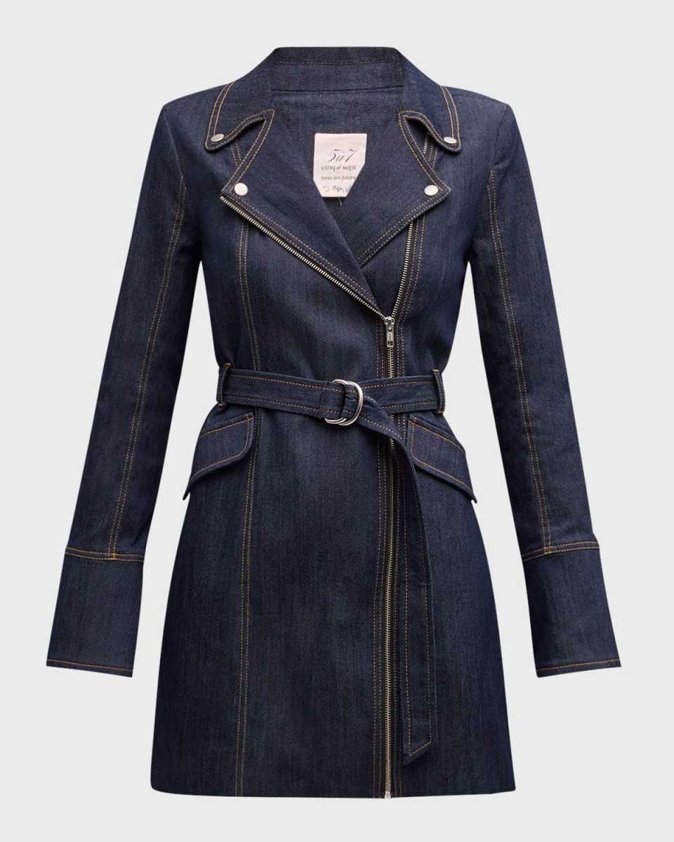 Evie Belted Denim Mini Dress