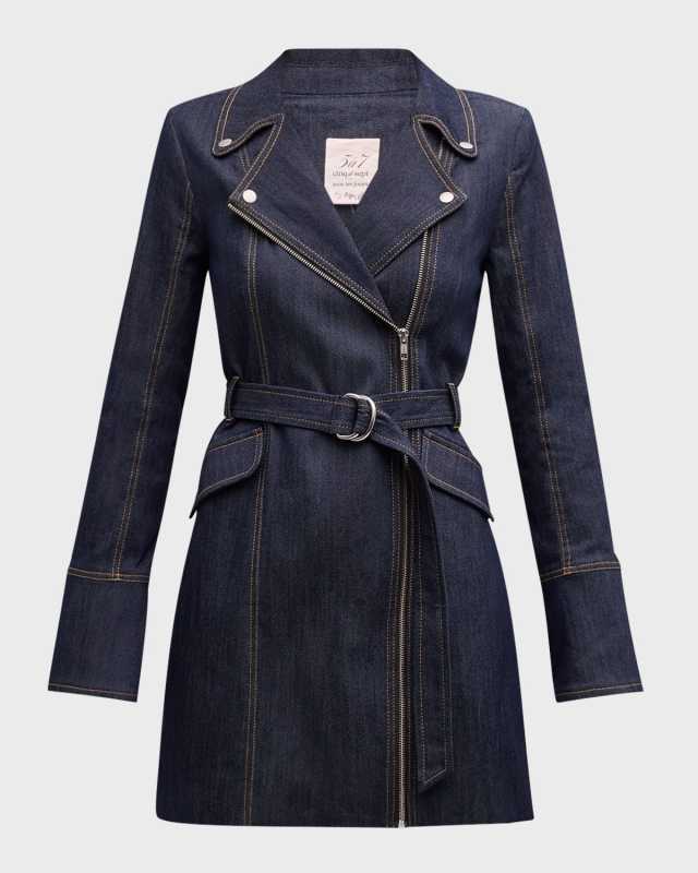Evie Belted Denim Mini Dress