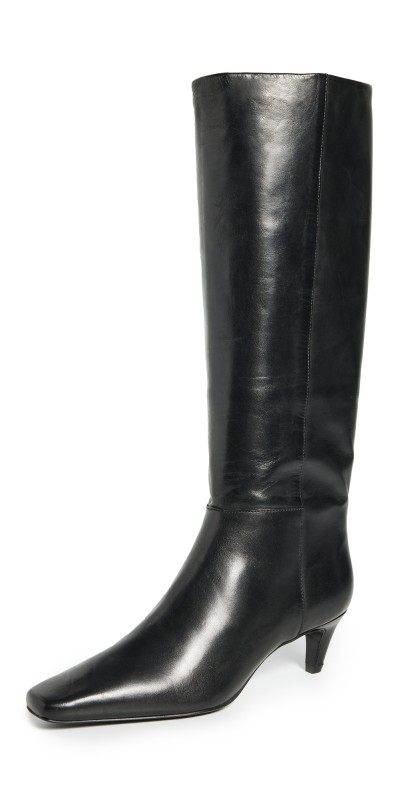 Reformation Remy Knee Boots Black Leather