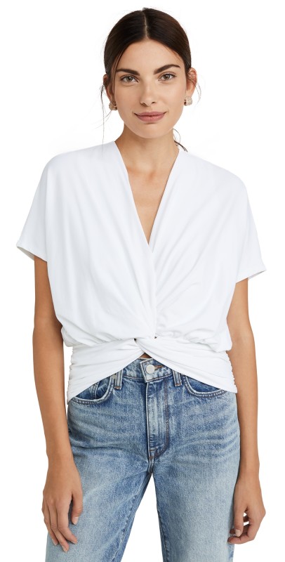 Susana Monaco Twist Front Dolman Top Black