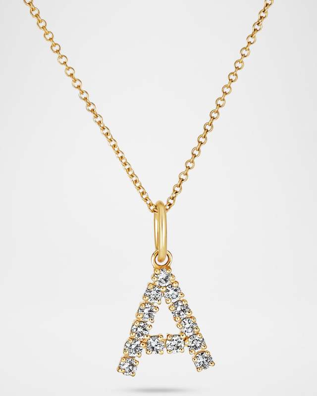 Bold Diamond Initial Necklace
