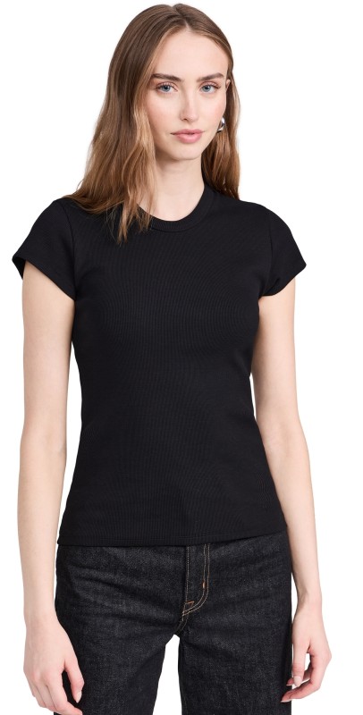 Jeanerica Valeria Rib Tee Black