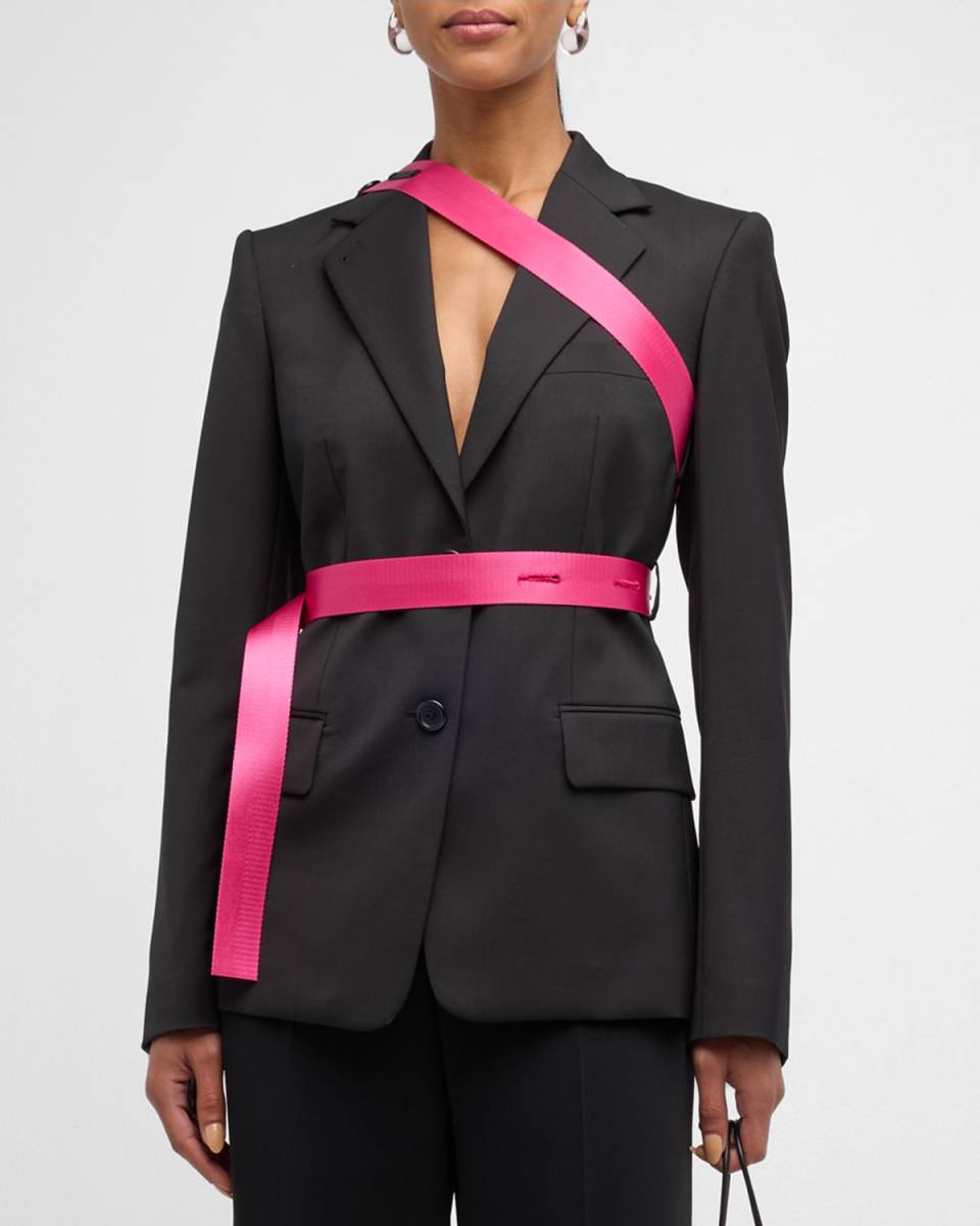 Single-Breasted Seatbelt Blazer
