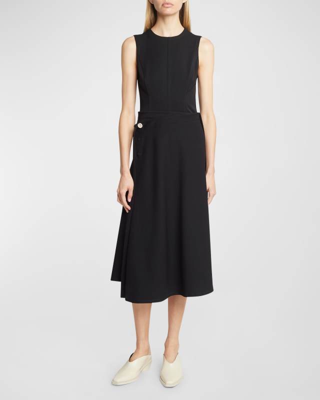 Ivy Sleeveless Midi Wrap Dress