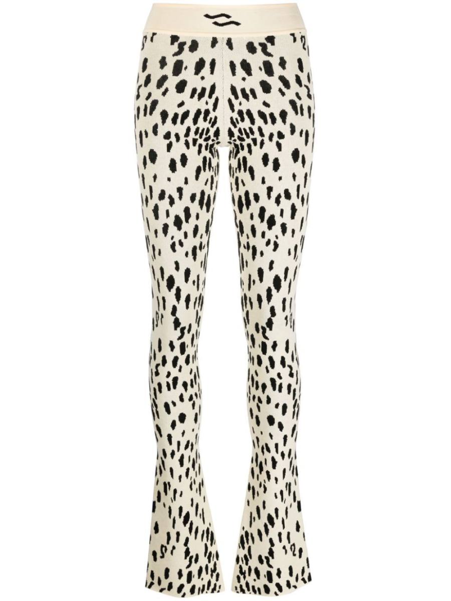animal-pattern knitted trousers